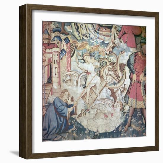 Devonshire Hunting Tapestries, 15th Century-CM Dixon-Framed Giclee Print