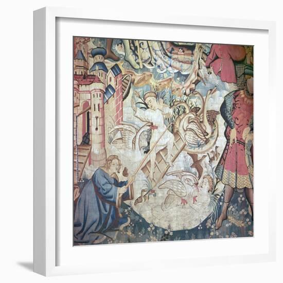 Devonshire Hunting Tapestries, 15th Century-CM Dixon-Framed Giclee Print