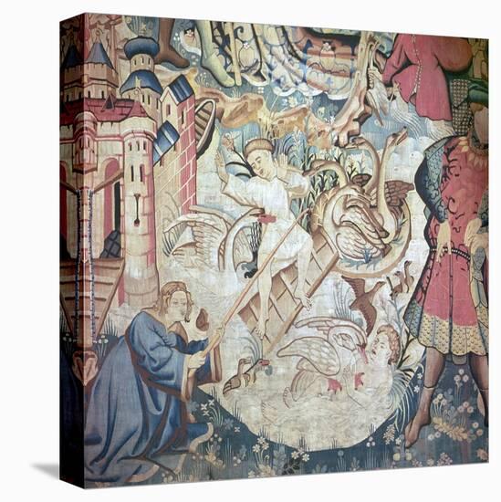 Devonshire Hunting Tapestries, 15th Century-CM Dixon-Stretched Canvas