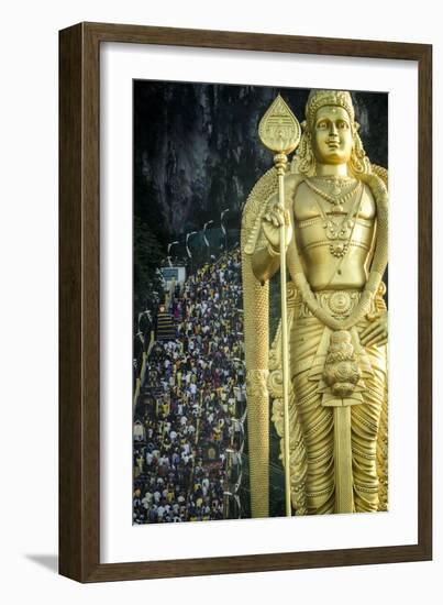 Devotees Climb the Steps to Batu Caves-Andrew Taylor-Framed Photographic Print