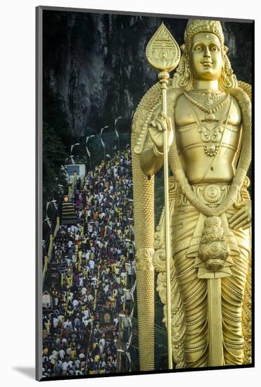 Devotees Climb the Steps to Batu Caves-Andrew Taylor-Mounted Photographic Print