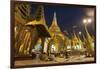 Devotees come to pray at Shwedagon Pagoda, Yangon (Rangoon), Myanmar (Burma), Asia-Alex Treadway-Framed Photographic Print