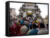 Devotees Queuing to Do Puja at Kankera Festival, after Diwali Celebrations, Jagdish Temple, India-Annie Owen-Framed Stretched Canvas