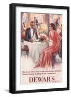 Dewar's, Whiskey Alcohol Dinners, UK, 1930-null-Framed Giclee Print