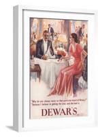Dewar's, Whiskey Alcohol Dinners, UK, 1930-null-Framed Giclee Print