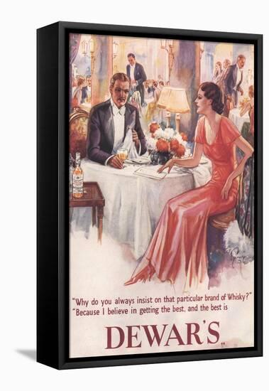 Dewar's, Whiskey Alcohol Dinners, UK, 1930-null-Framed Stretched Canvas