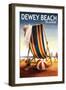 Dewey Beach, Delaware - Beach Chair and Ball-Lantern Press-Framed Art Print