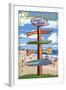 Dewey Beach, Delaware - Destination Signpost-Lantern Press-Framed Art Print