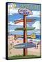 Dewey Beach, Delaware - Destination Signpost-Lantern Press-Framed Stretched Canvas