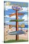 Dewey Beach, Delaware - Destination Signpost-Lantern Press-Stretched Canvas