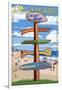 Dewey Beach, Delaware - Destination Signpost-Lantern Press-Framed Art Print