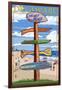 Dewey Beach, Delaware - Destination Signpost-Lantern Press-Framed Art Print