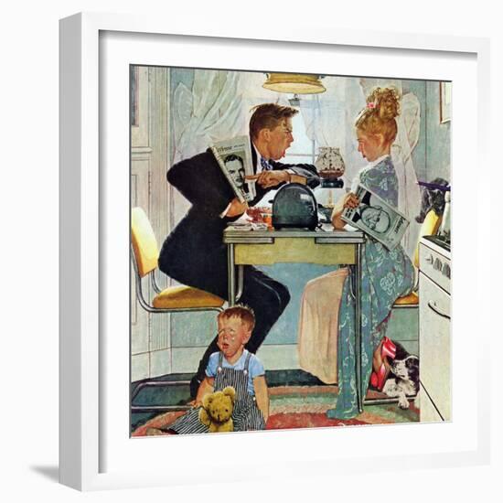 "Dewey v. Truman", October 30,1948-Norman Rockwell-Framed Giclee Print