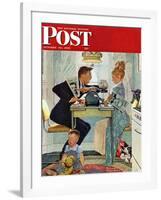 "Dewey v. Truman" Saturday Evening Post Cover, October 30,1948-Norman Rockwell-Framed Giclee Print