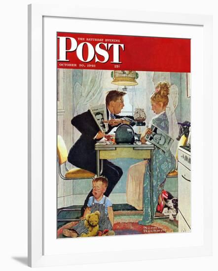"Dewey v. Truman" Saturday Evening Post Cover, October 30,1948-Norman Rockwell-Framed Giclee Print