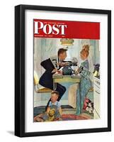 "Dewey v. Truman" Saturday Evening Post Cover, October 30,1948-Norman Rockwell-Framed Giclee Print