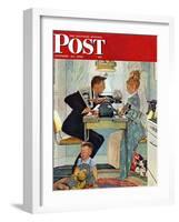 "Dewey v. Truman" Saturday Evening Post Cover, October 30,1948-Norman Rockwell-Framed Giclee Print