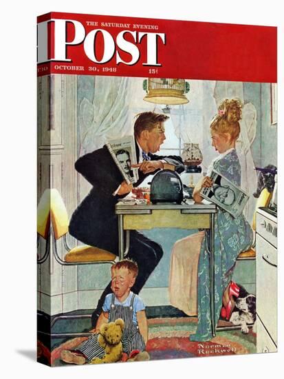 "Dewey v. Truman" Saturday Evening Post Cover, October 30,1948-Norman Rockwell-Stretched Canvas