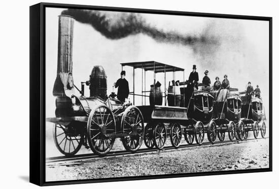 "DeWitt Clinton" Locomotive-Science Source-Framed Stretched Canvas