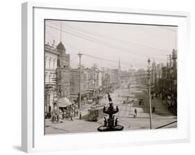 Dexter Avenue and the Capitol, Montgomery, Ala.-null-Framed Photo