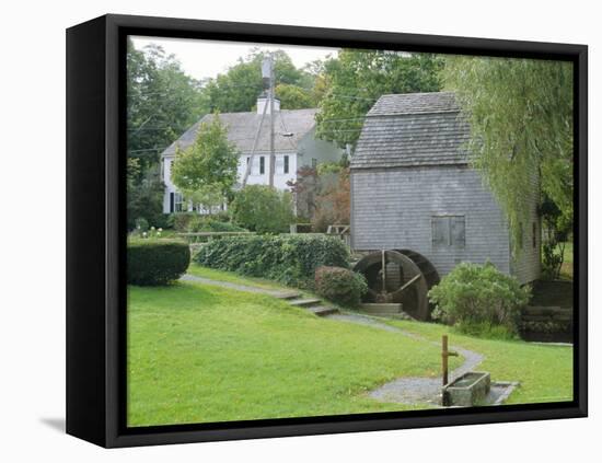 Dexter's Grist Mill, Built in 1654 Restored 1961, Sandwich, Cape Cod, Massachusetts, USA-Fraser Hall-Framed Stretched Canvas