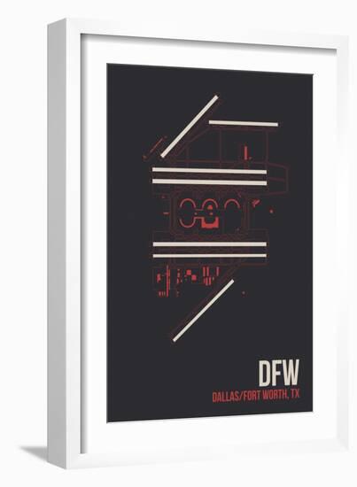 DFW Airport Layout-08 Left-Framed Giclee Print