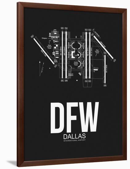 DFW Dallas Airport Black-NaxArt-Framed Art Print