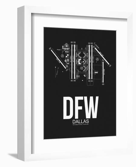 DFW Dallas Airport Black-NaxArt-Framed Art Print