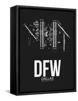 DFW Dallas Airport Black-NaxArt-Framed Stretched Canvas