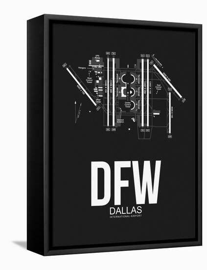 DFW Dallas Airport Black-NaxArt-Framed Stretched Canvas