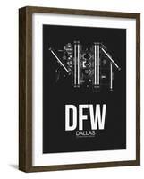 DFW Dallas Airport Black-NaxArt-Framed Art Print