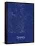 Dhaka, Bangladesh Blue Map-null-Framed Stretched Canvas