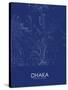 Dhaka, Bangladesh Blue Map-null-Stretched Canvas