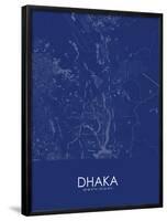 Dhaka, Bangladesh Blue Map-null-Framed Poster