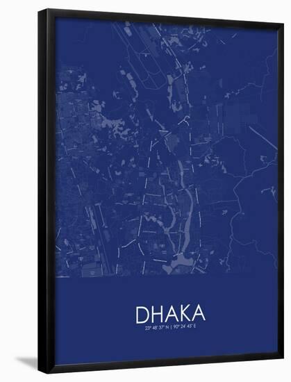 Dhaka, Bangladesh Blue Map-null-Framed Poster