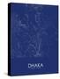 Dhaka, Bangladesh Blue Map-null-Stretched Canvas