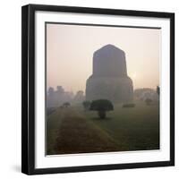 Dhamekh Stupa, Buddhist Pilgrimage Site, Sarnath, Near Varanasi, Uttar Pradesh State, India, Asia-James Gritz-Framed Photographic Print