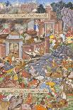 Flight of Sultan Bahadur During Humayun's 1535 Campaign in Gujarat, c.1590-Dharmdas-Framed Stretched Canvas