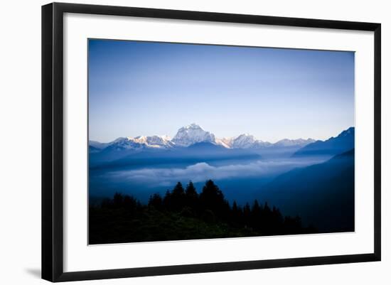 Dhaulagiri, an 8000 Meter Peak in the Morning Sun, Poon Hill, Annapurna Circuit, Ghorepani, Nepal-Dan Holz-Framed Photographic Print