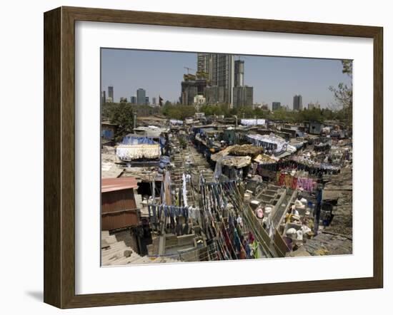 Dhobi Ghat, the Main City Laundries at Mahalaxmi, Mumbai, India, Asia-Tony Waltham-Framed Photographic Print