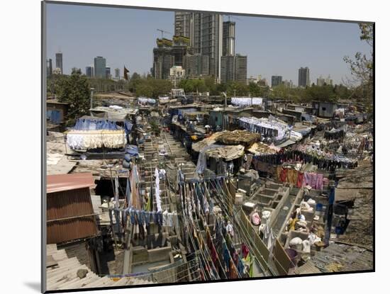 Dhobi Ghat, the Main City Laundries at Mahalaxmi, Mumbai, India, Asia-Tony Waltham-Mounted Photographic Print