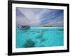 Dhoni and Deserted Island, Maldives, Indian Ocean, Asia-Sakis Papadopoulos-Framed Photographic Print