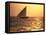 Dhow in Silhouette on the Indian Ocean at Sunset, off Stone Town, Zanzibar, Tanzania, East Africa-Lee Frost-Framed Stretched Canvas