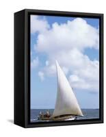 Dhow in the Indian Ocean, Lamu Island, Kenya, East Africa, Africa-Storm Stanley-Framed Stretched Canvas