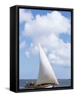 Dhow in the Indian Ocean, Lamu Island, Kenya, East Africa, Africa-Storm Stanley-Framed Stretched Canvas