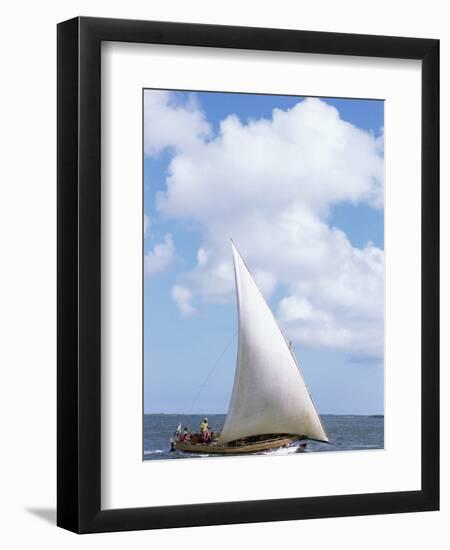 Dhow in the Indian Ocean, Lamu Island, Kenya, East Africa, Africa-Storm Stanley-Framed Photographic Print