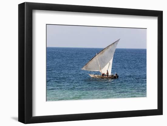Dhow on Indian Ocean, Stone Town, Zanzibar, Tanzania-Alida Latham-Framed Photographic Print