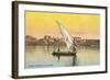 Dhow on the Nile by Luxor-null-Framed Art Print