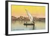 Dhow on the Nile by Luxor-null-Framed Art Print