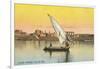 Dhow on the Nile by Luxor-null-Framed Art Print